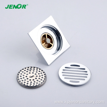 Square Polished Brass Floor Drain